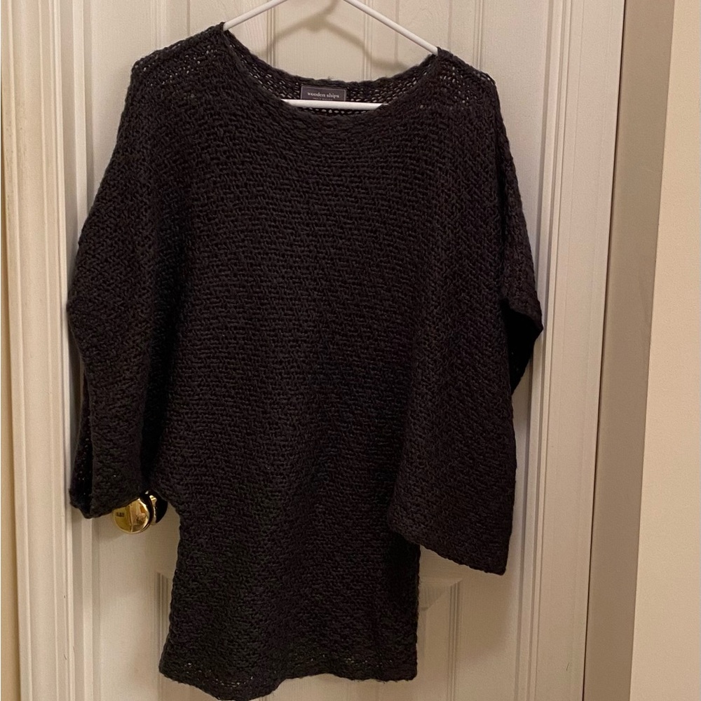 Wooden Ships Dolman Sleeve Mohair/Wool/Acrylic Blend Sweater S/M Loose Knit